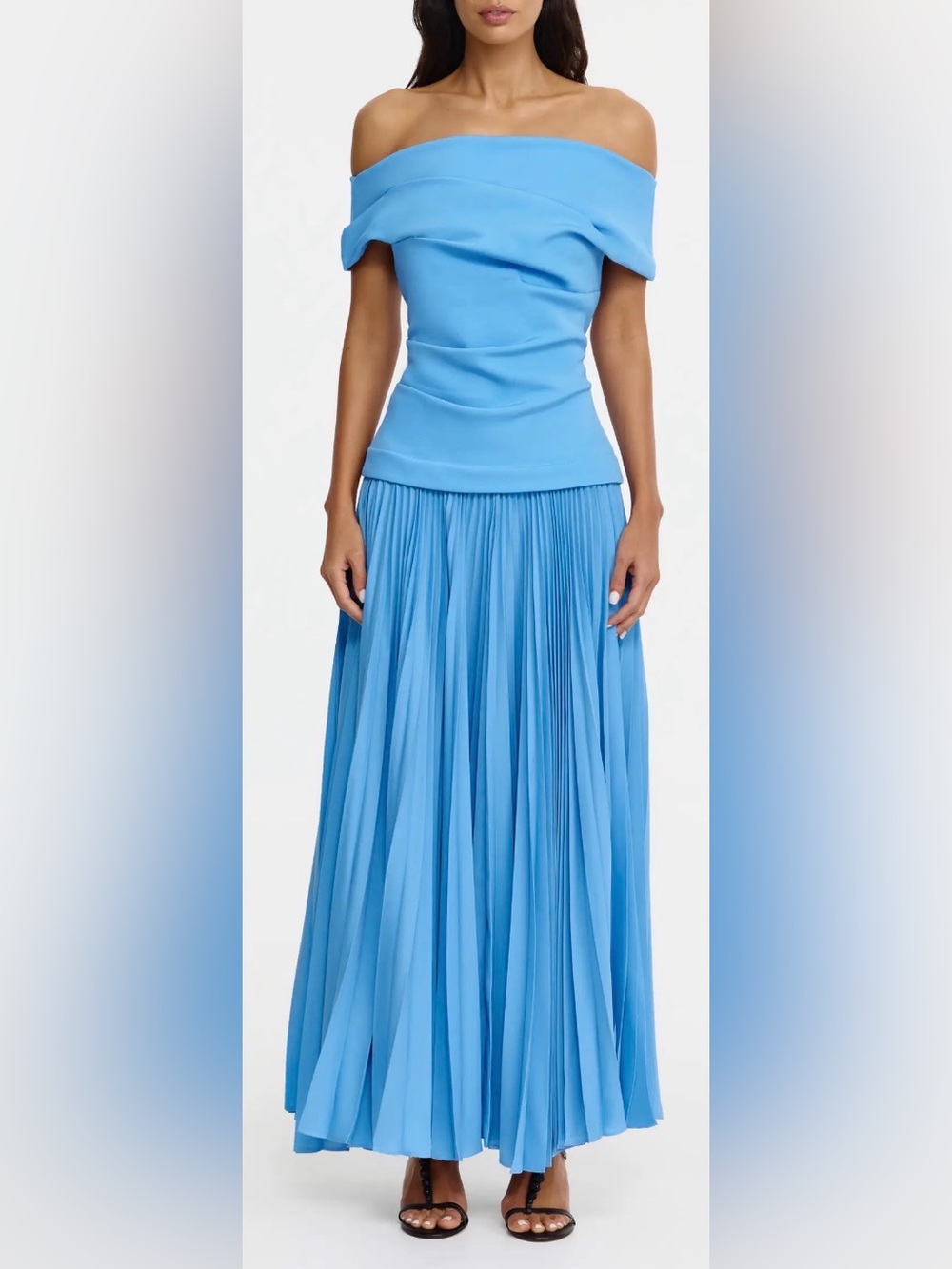 NEW Acler Haileypark Maxi Dress Gown Alt Blue Party Off Shoulder Sz 8